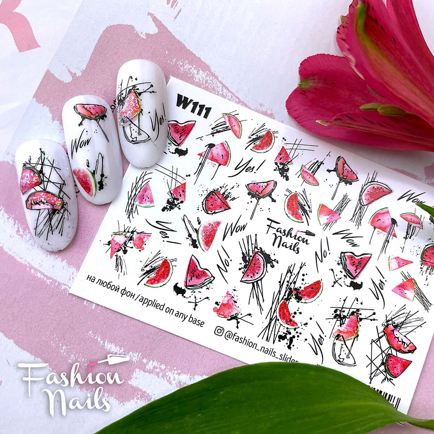 FASHION NAILS Слайдер дизайн для ногтей "Арбузные дольки" – фото 2