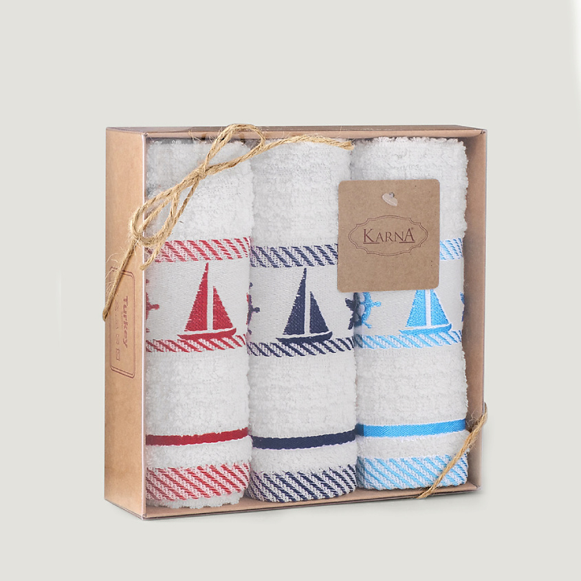 KARNA Кухонные полотенца махровые SAIL жаккард – фото 2