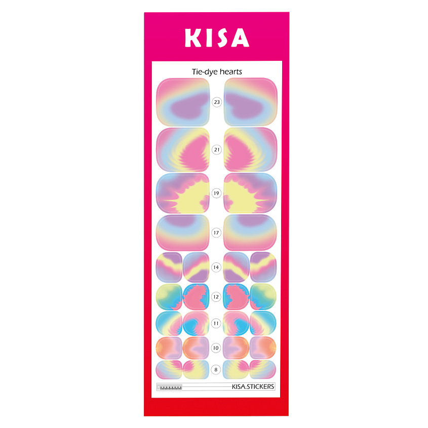 KISA.STICKERS Пленки для педикюра Tie Dye Hearts – фото 2