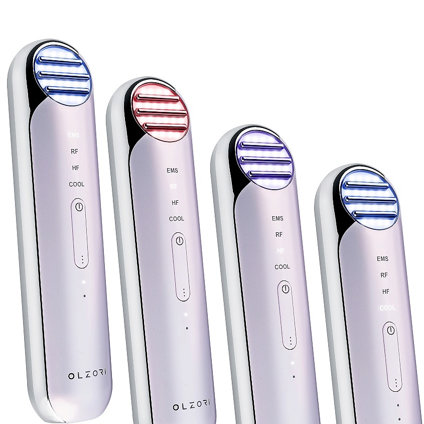 OLZORI Массажер для лица и шеи Splando 5 в 1: лифтинг, микротоки EMS, HF питание, охлаждение, LED – фото 5