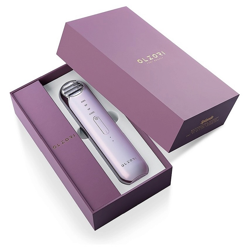 OLZORI Массажер для лица и шеи Splando 5 в 1: лифтинг, микротоки EMS, HF питание, охлаждение, LED – фото 8