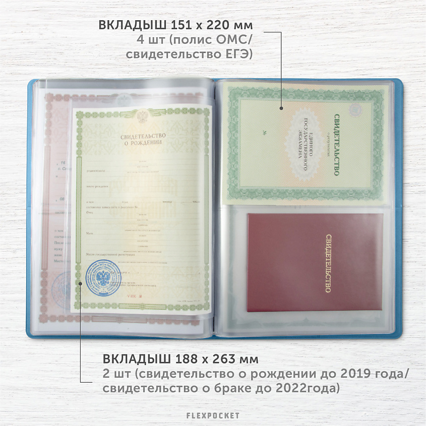 FLEXPOCKET Папка для семейных документов А4 формата с принтом на обложке – фото 9