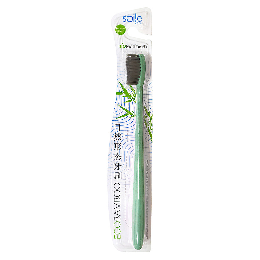 SMILE CARE Зубная щетка ECO BAMBOO с ручкой из соломы пшеницы средняя – фото 2