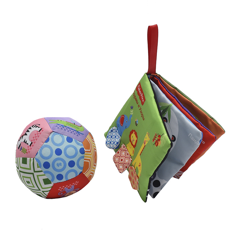 FISHER PRICE Набор Книжка-игрушка с шуршалкой и мячик-погремушка 3м+ – фото 2