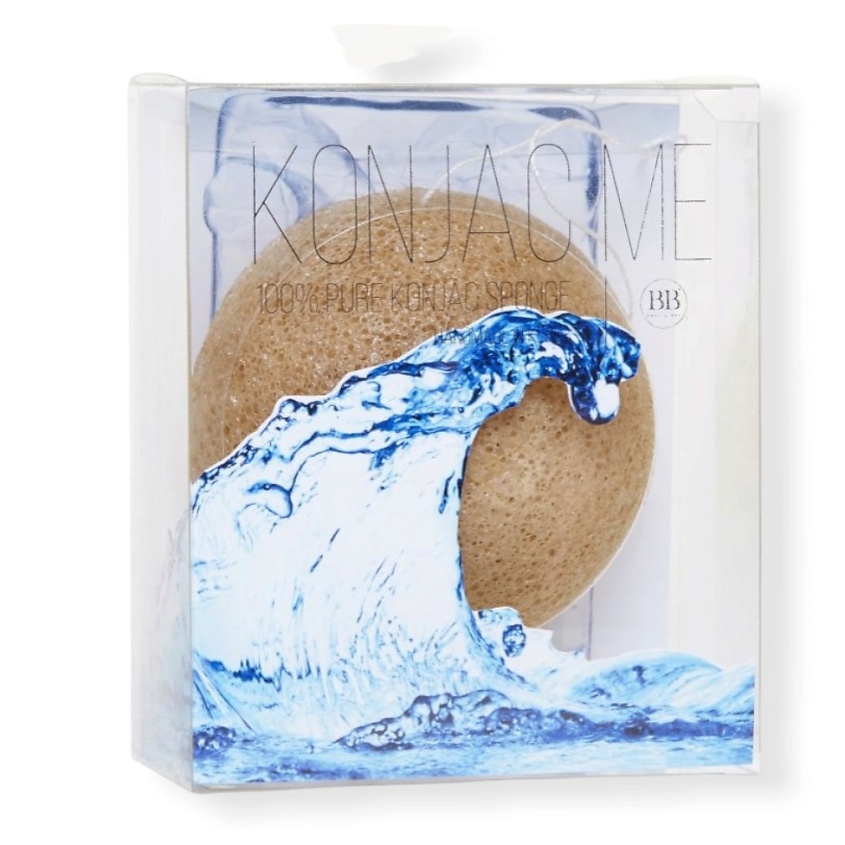 BEAUTY BAR Воздушный конжаковый спонж мочалка Konjac Me для умывания лица, конняку зеленый чай – фото 1