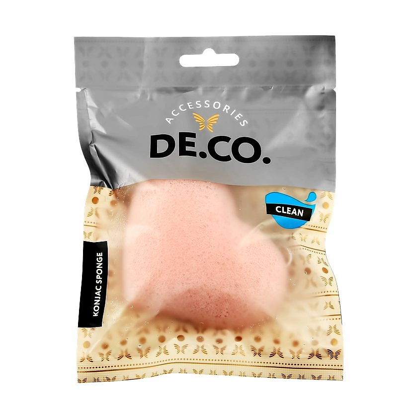 DECO. Спонж из конняку CLEAN сердце (розовый) – фото 2