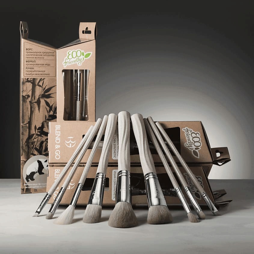 BLEND&GO Vegan bamboo brush Скошенная Кисть для контуринга, румян, хайлайтера F621b – фото 3