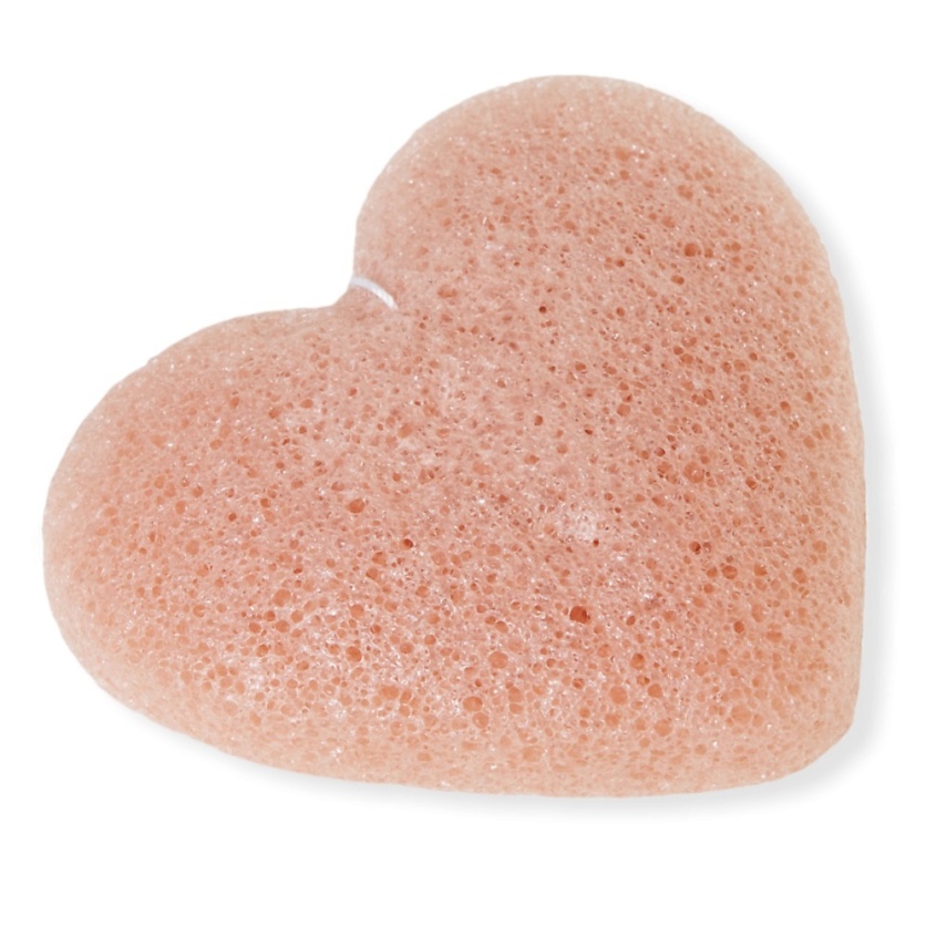 BEAUTY BAR Воздушный спонж мочалка Konjac Me для умывания конняку розовая глина в форме сердца – фото 2