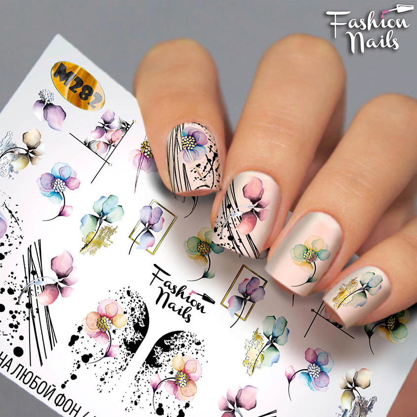FASHION NAILS Слайдер дизайн для ногтей "Lilac Flowers" – фото 2