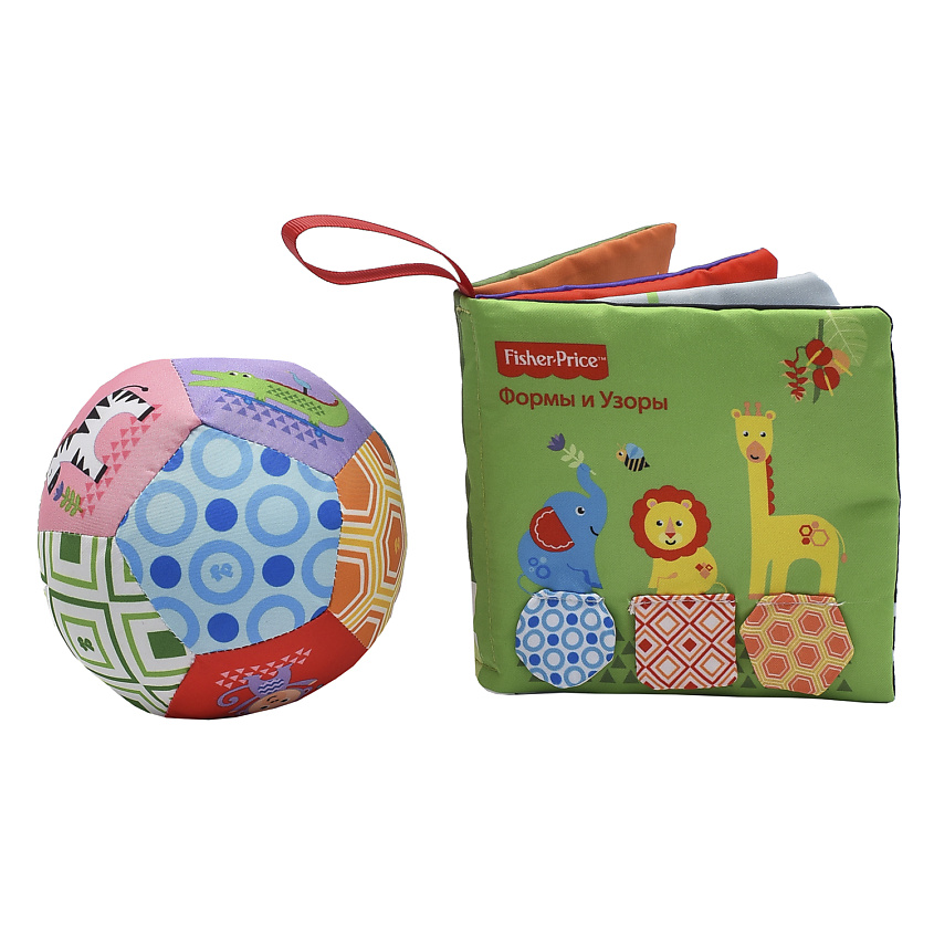 FISHER PRICE Набор Книжка-игрушка с шуршалкой и мячик-погремушка 3м+ – фото 4