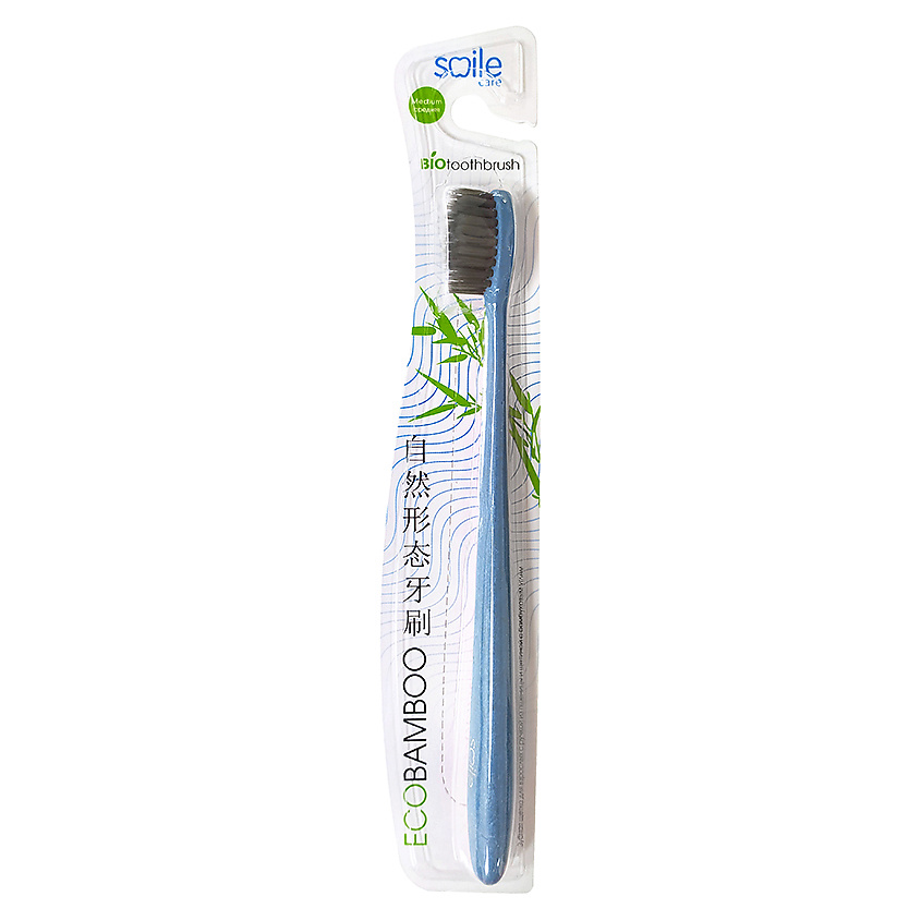 SMILE CARE Зубная щетка ECO BAMBOO с ручкой из соломы пшеницы средняя – фото 4