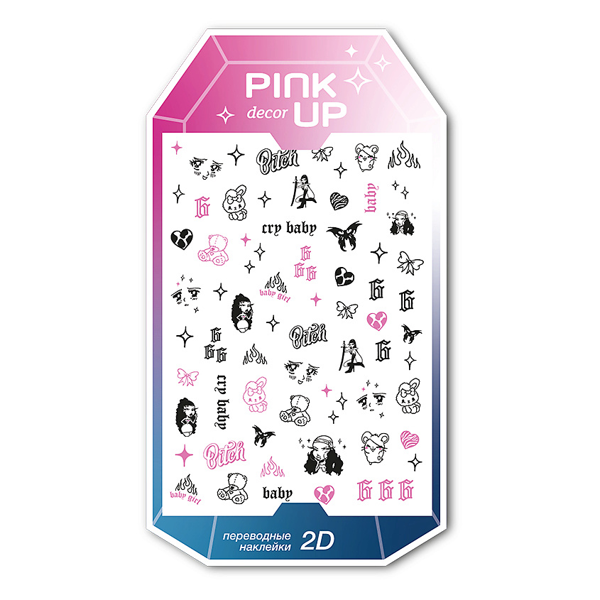 PINK UP Наклейки для ногтей переводные DECOR 2D – фото 2