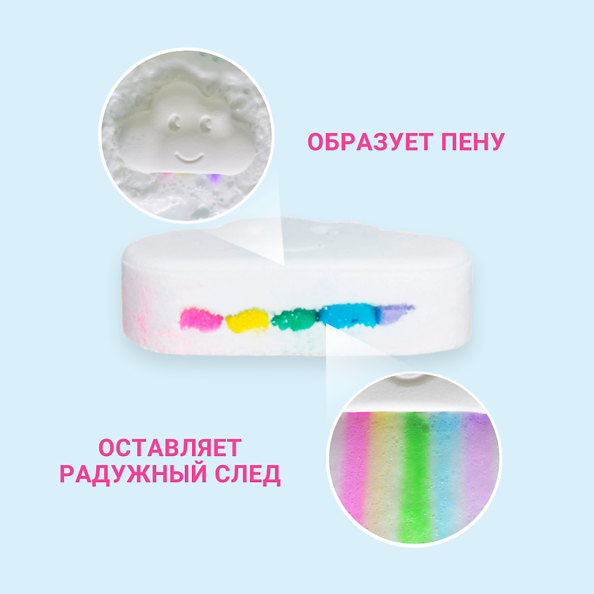 LABORATORY KATRIN Бомбочка для ванн "Magic Cloud" облако с пеной и цветными вставками – фото 4