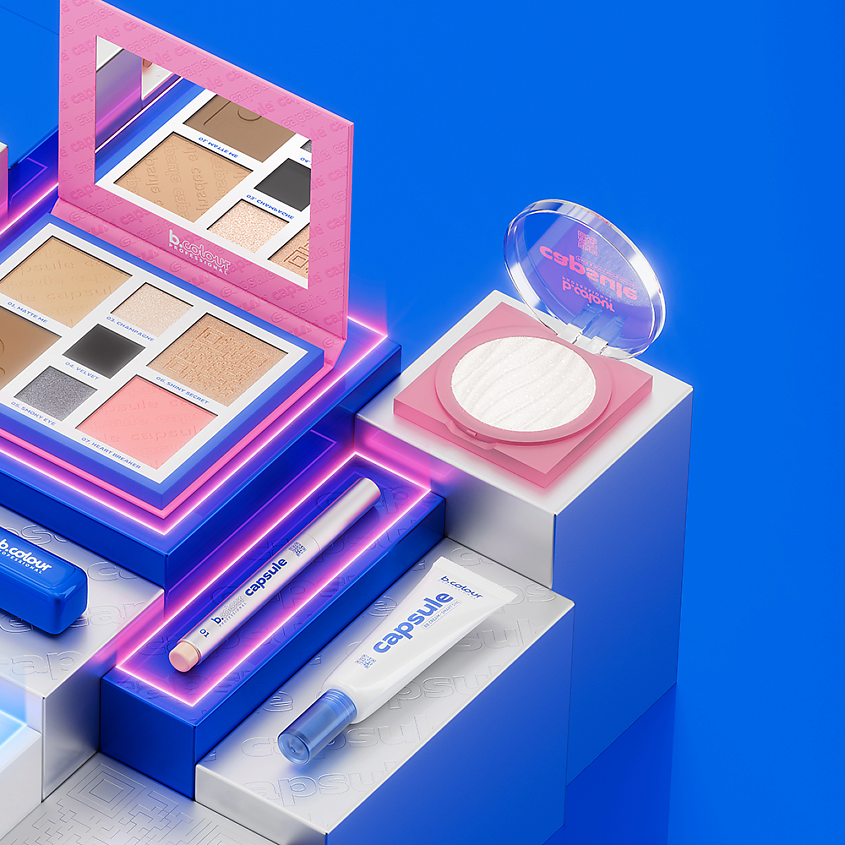 B.COLOUR PROFESSIONAL Румяна для лица и контуринга розовые кремовые CAPSULE, 02 JUST PEACH – фото 8