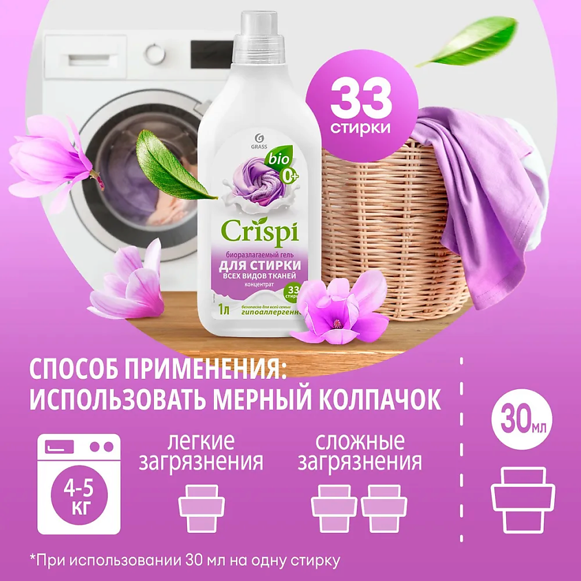 GRASS CRISPI Гель для стирки всех видов тканей концентрат – фото 5