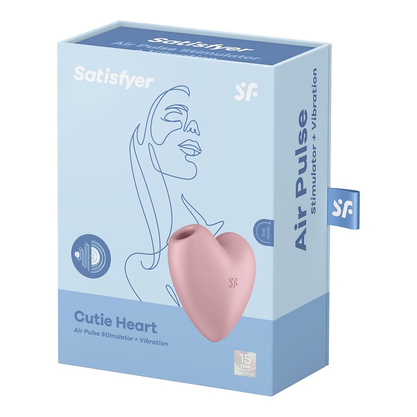 SATISFYER Двухсторонний вакуум-волновой вибростимулятор Cutie Heart pink – фото 5