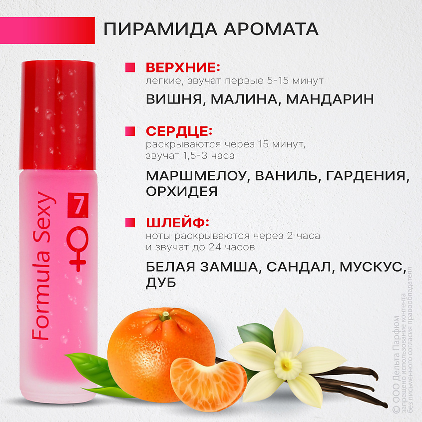 FORMULA SEXY Парфюмерное масло с феромонами №7 вишня малина зефир сандал – фото 2