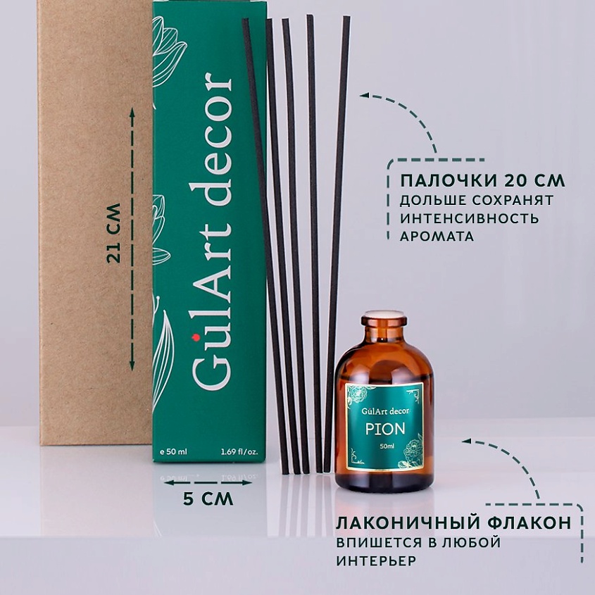 GULART DECOR Диффузор ароматизатор для дома парфюм ПИОН – фото 3