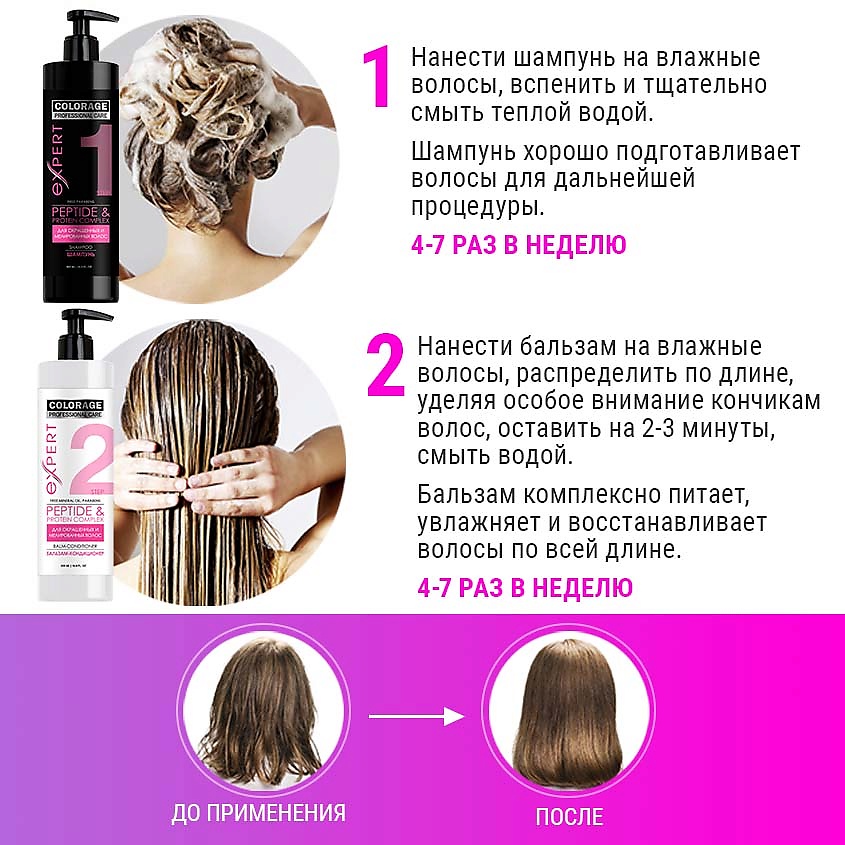 PROFESSIONAL CARE Бальзам для волос «Питание и Мягкость» COLORAGE – фото 2
