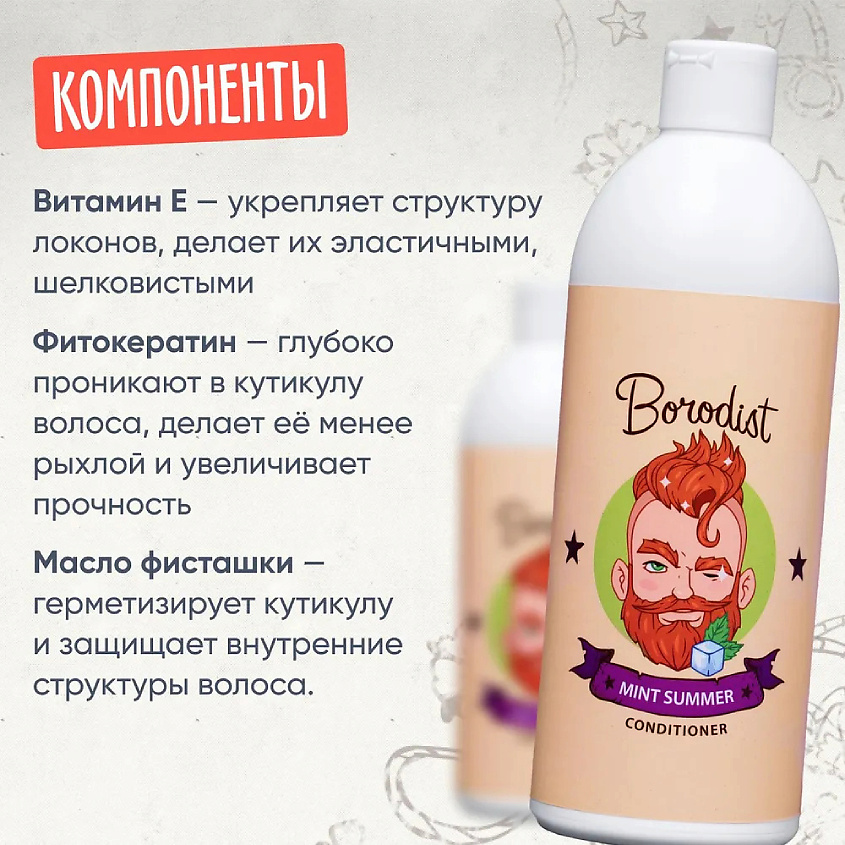 BORODIST Мужской кондиционер для волос "Mint Summer" – фото 5
