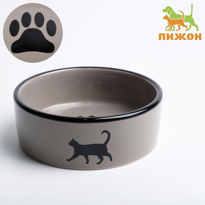 ПИЖОН Миска керамическая "След с кошкой" – фото 4
