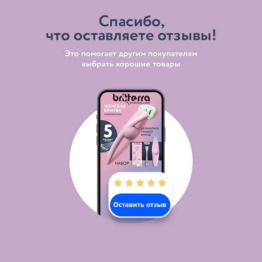 BRITTERRA Набор для бритья женский, настенный держатель, чехол для станка + 1 запасная кассета – фото 12