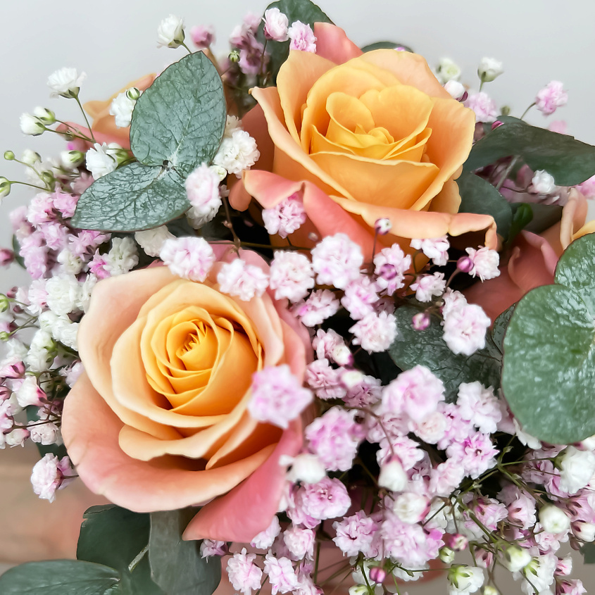 ЛЭТУАЛЬ FLOWERS Букет из роз, гипсофилы и Эвкалипта  Авиньон – фото 4