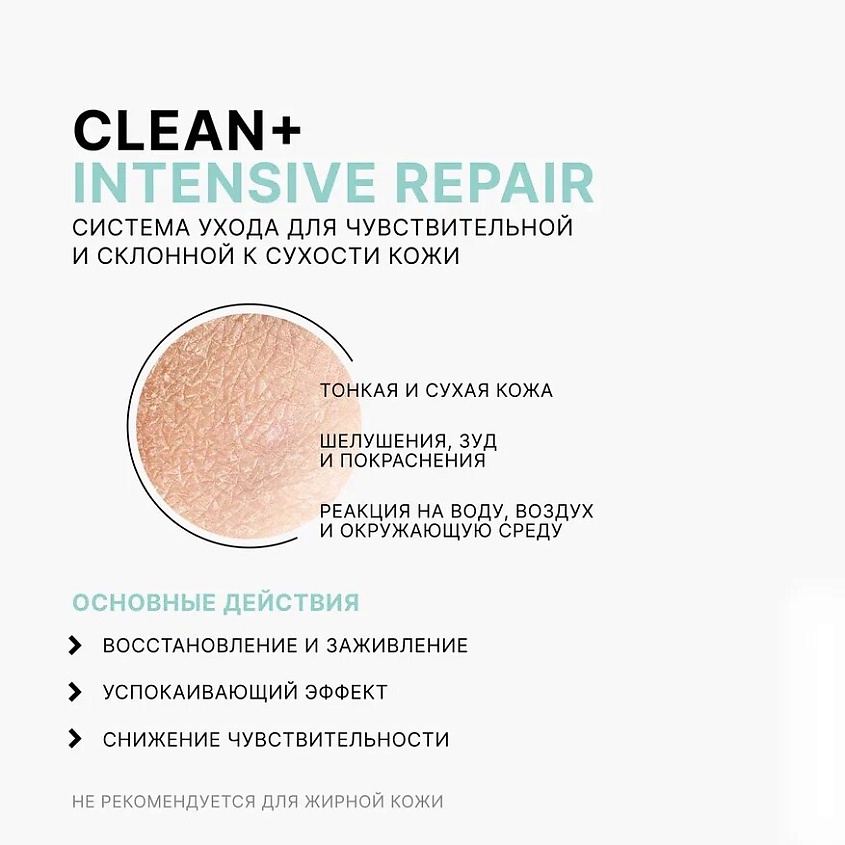 CLEAN+ Гель для умывания INTESIVE REPAIR – фото 2