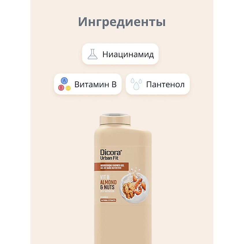 DICORA URBAN FIT Гель для душа Миндаль, 400 мл – фото 3