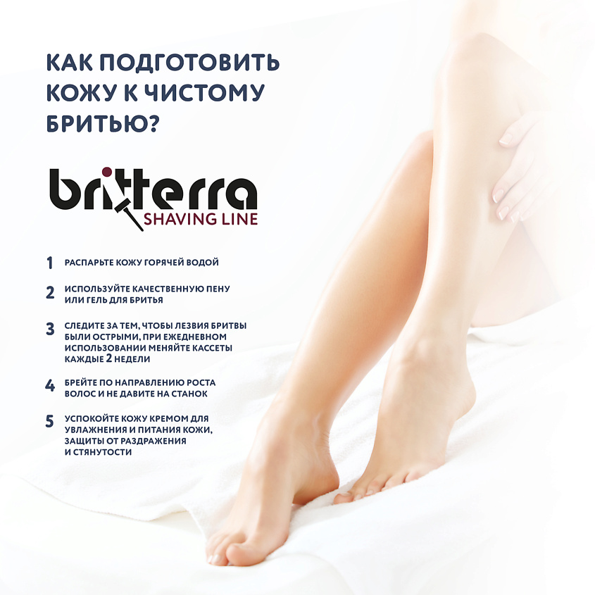 BRITTERRA Сменные картриджи для бритья женские 5 лезвий FOR WOMEN PINK – фото 10