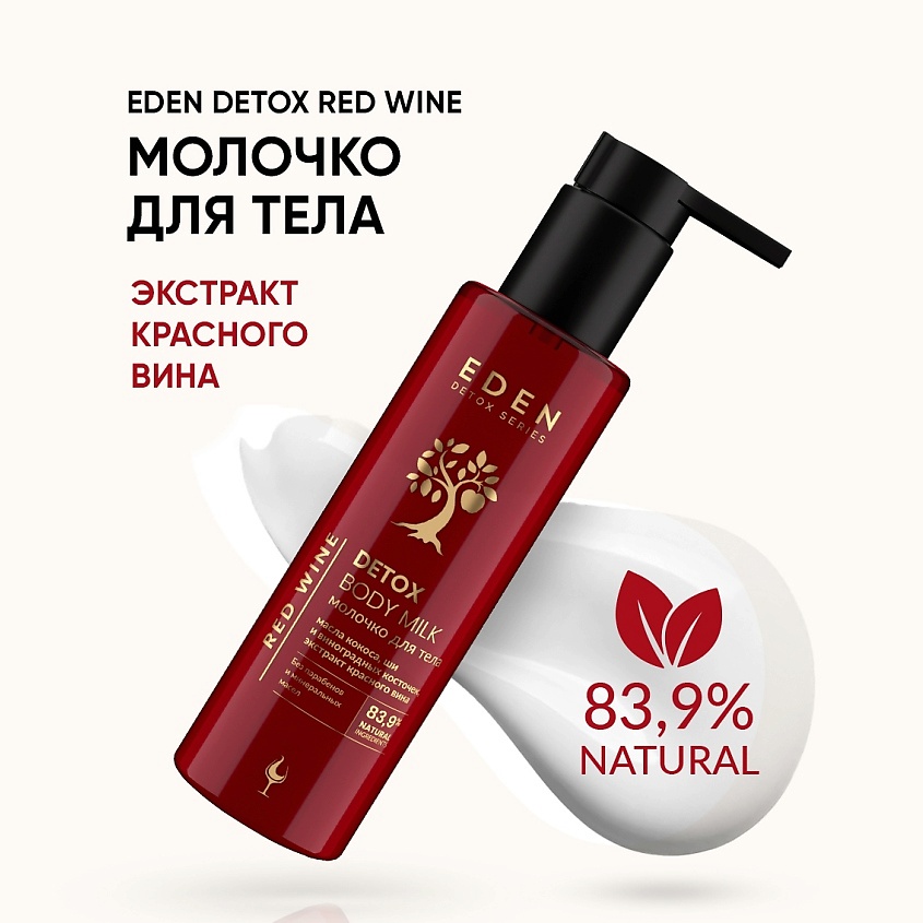 EDEN Молочко для тела Red Wine с экстрактом красного вина DETOX – фото 2