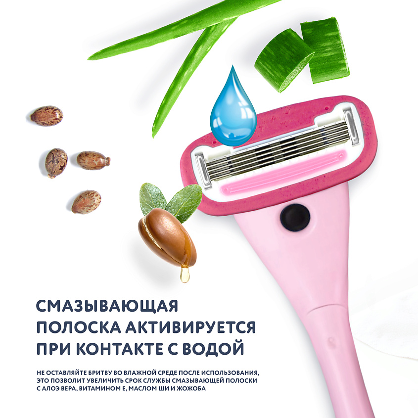 BRITTERRA Бритва женская многоразовая 5 лезвий, 1 запасная кассета, чехол и крепление на стену – фото 3