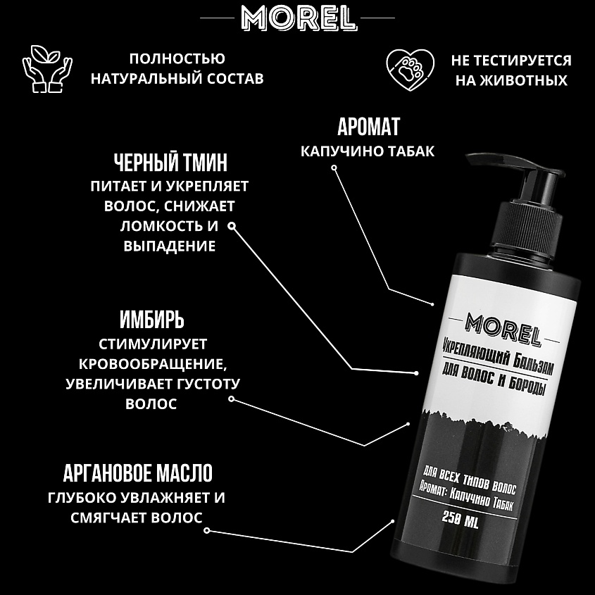 MOREL Мужской бальзам-кондиционер для волос и бороды профессиональный – фото 3