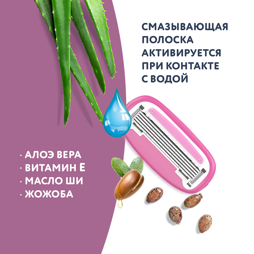BRITTERRA Сменные картриджи для бритья женские 5 лезвий FOR WOMEN PINK – фото 4