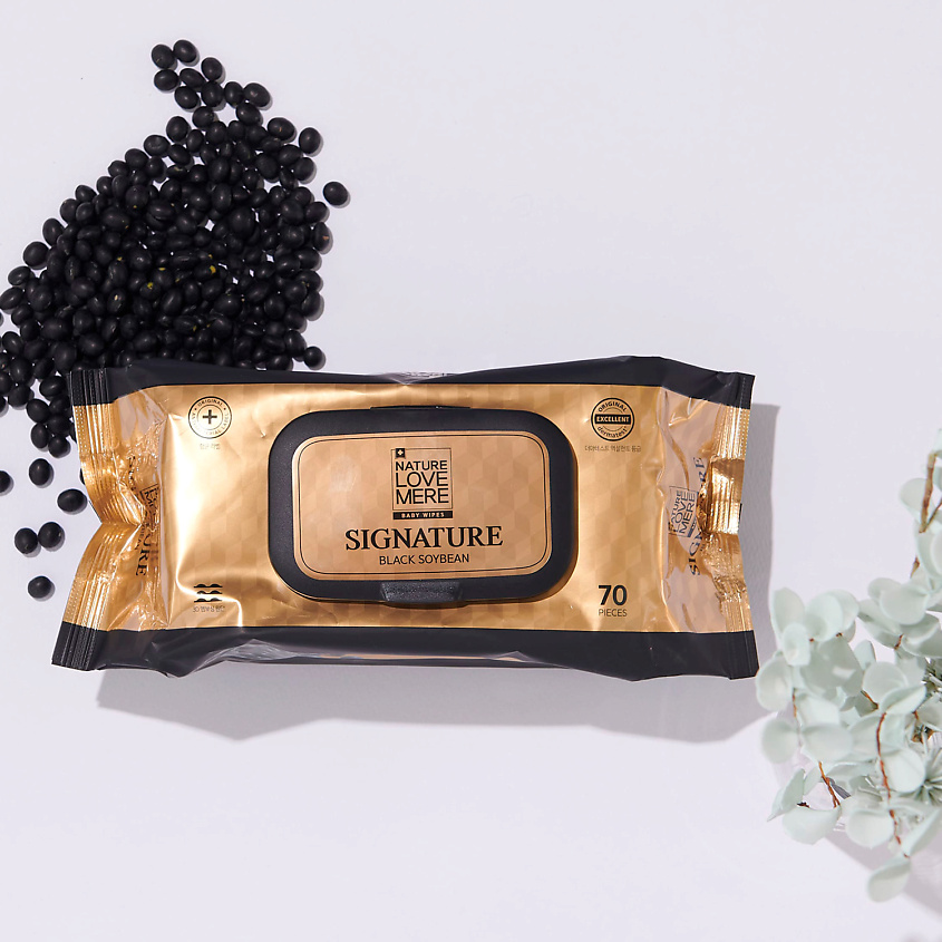 NATURE LOVE MERE Влажные салфетки детские Black Soybean – фото 3