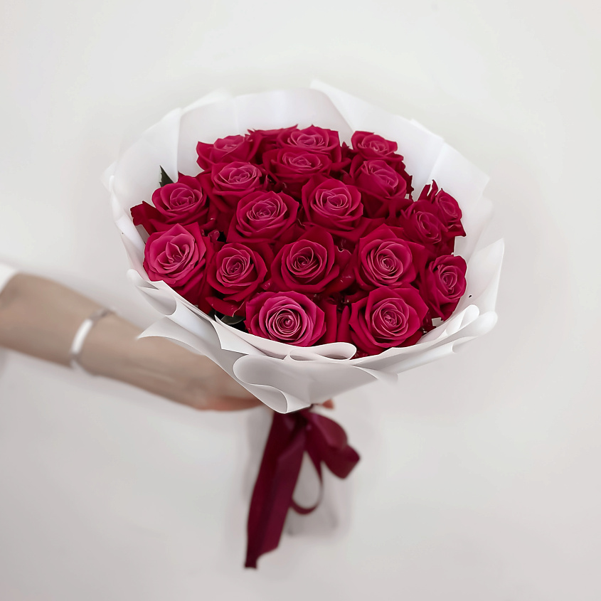 ЛЭТУАЛЬ FLOWERS Букет из розовых роз 19 шт / букет роз/ красивый букет – фото 2