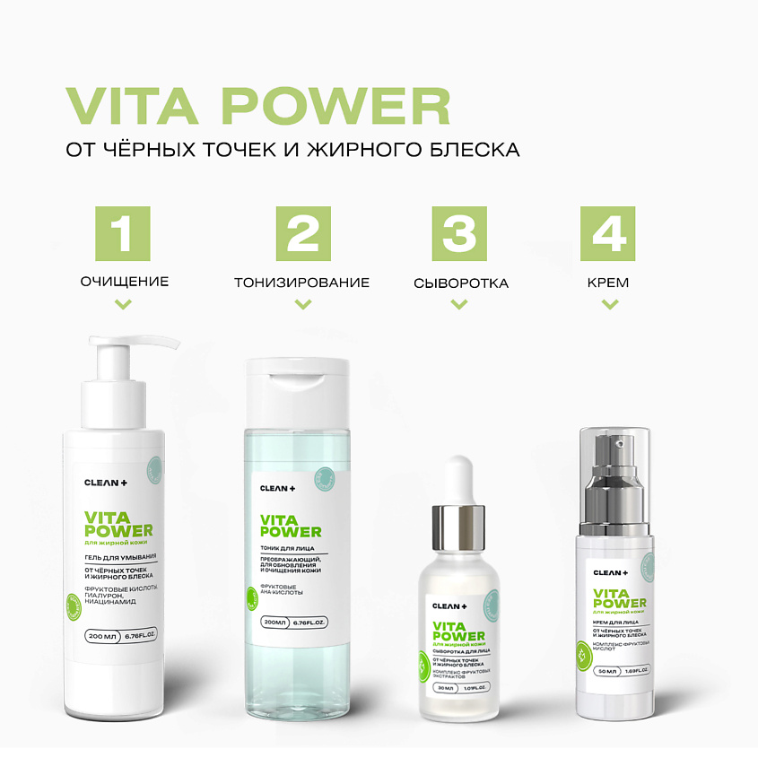 CLEAN+ Сыворотка для лица VITA POWER – фото 2