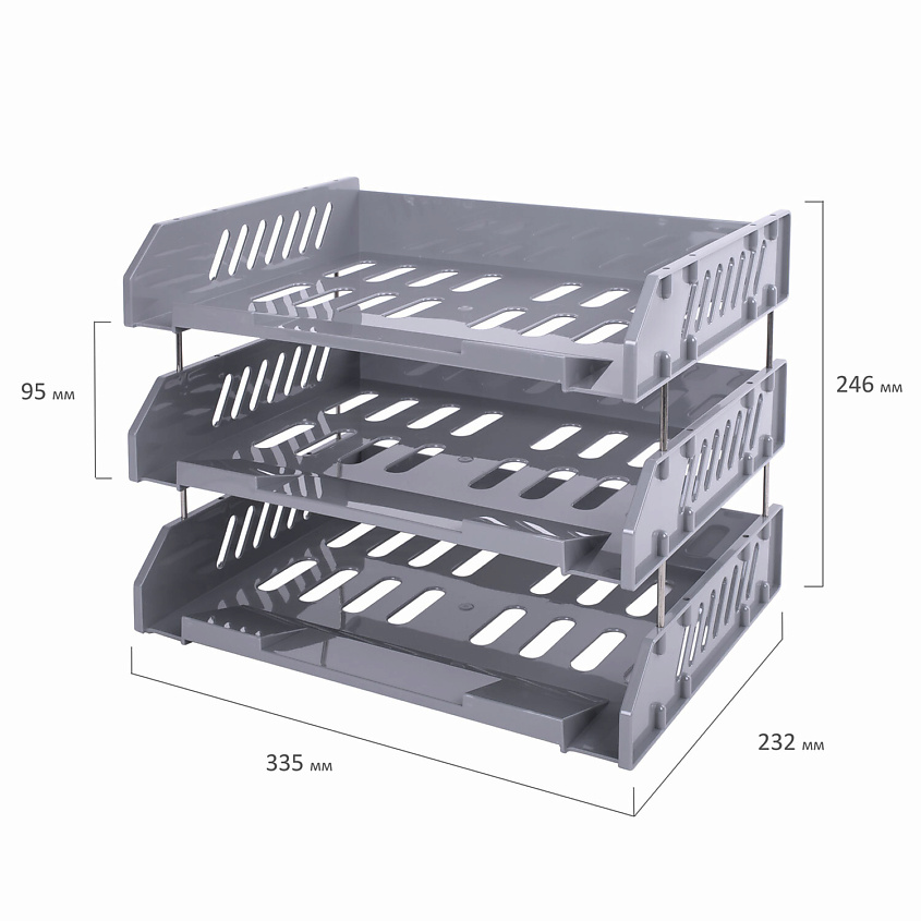 BRAUBERG Лотки горизонтальные для бумаг FILE – фото 6