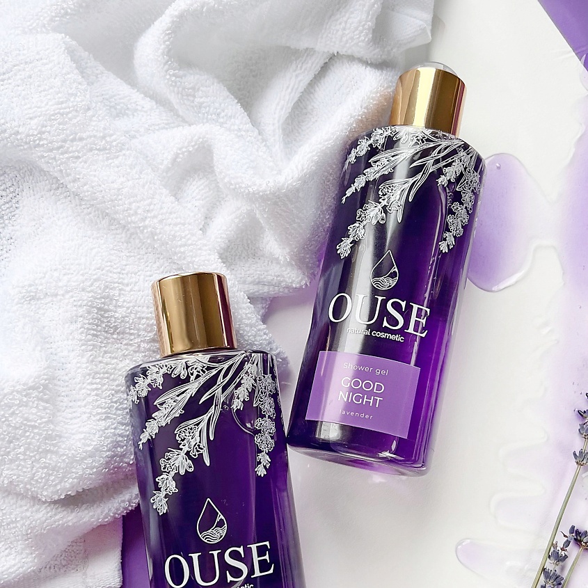 OUSE Гель для душа Увлажнение и Питание "Good night" с ароматом французской лаванды – фото 3