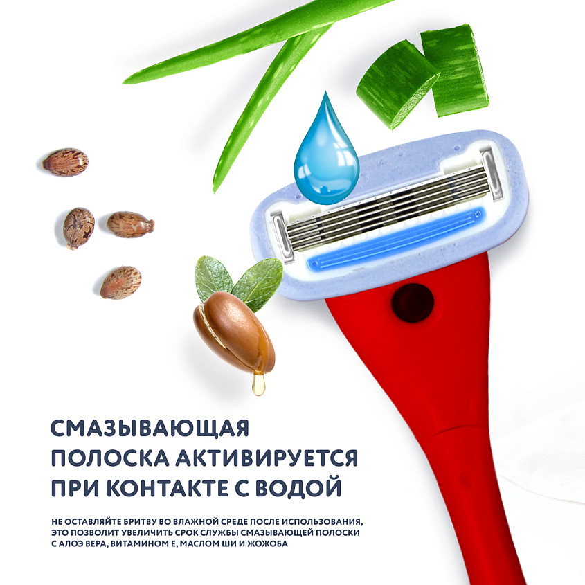 BRITTERRA Бритва женская многоразовая 5 лезвий, 1 запасная кассета, чехол и крепление на стену – фото 4
