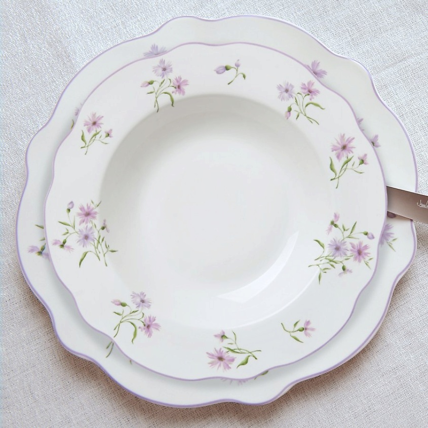 HOME QUEEN Набор суповых фарфоровых тарелок "Летние воспоминания" 22.2см – фото 9