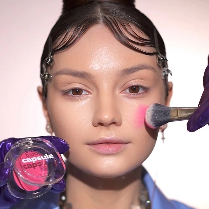 B.COLOUR PROFESSIONAL Румяна для лица и контуринга розовые кремовые CAPSULE, 03 PINK GALAXY – фото 9