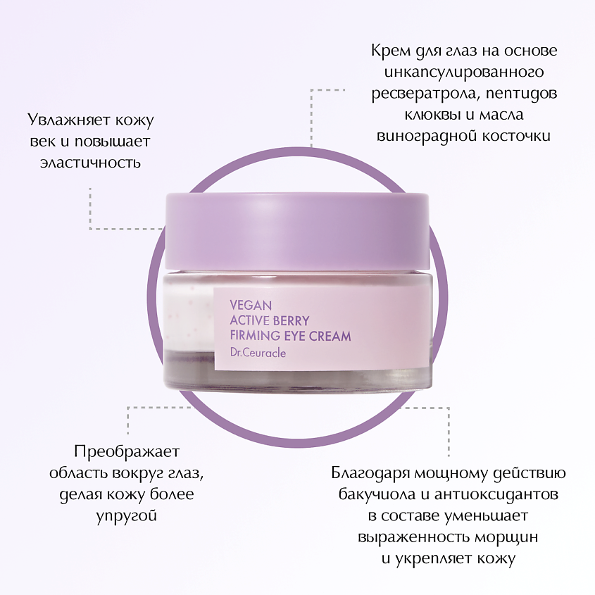 DR. CEURACLE Укрепляющий крем для глаз Активные Ягоды Vegan Active Berry Firming Eye Cream – фото 6