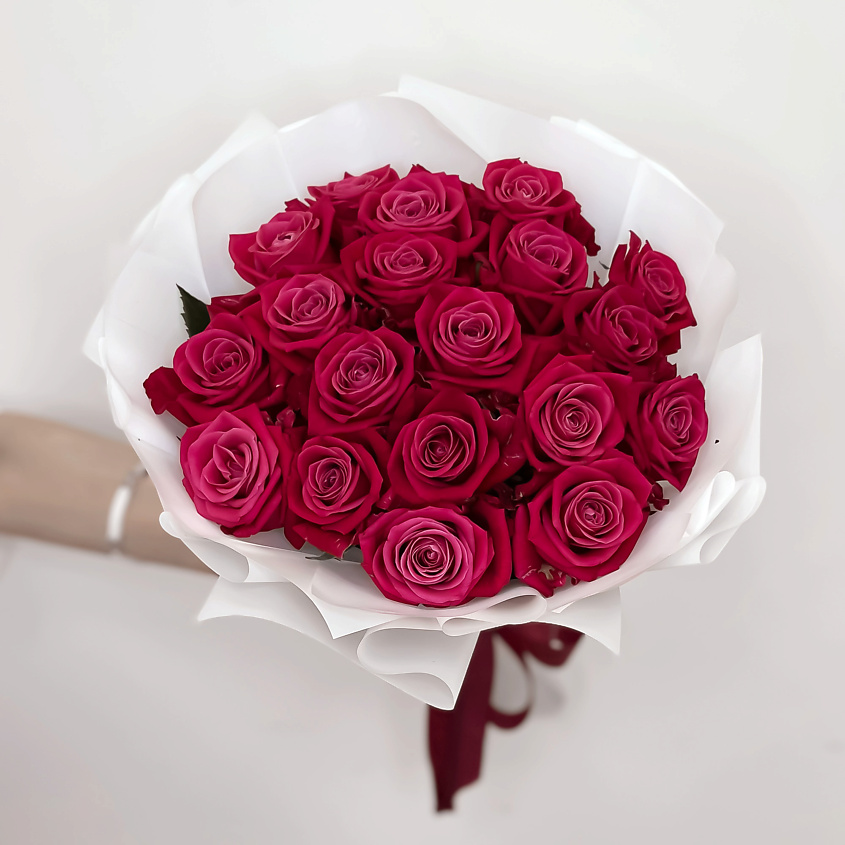 ЛЭТУАЛЬ FLOWERS Букет из розовых роз 19 шт / букет роз/ красивый букет – фото 3