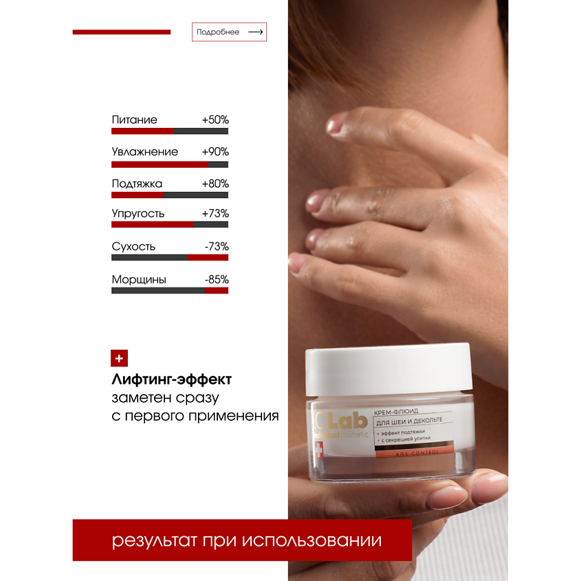 I.C.LAB Крем-флюид для шеи и зоны декольте с эффектом подтяжки с фильтратом секреции улитки – фото 2