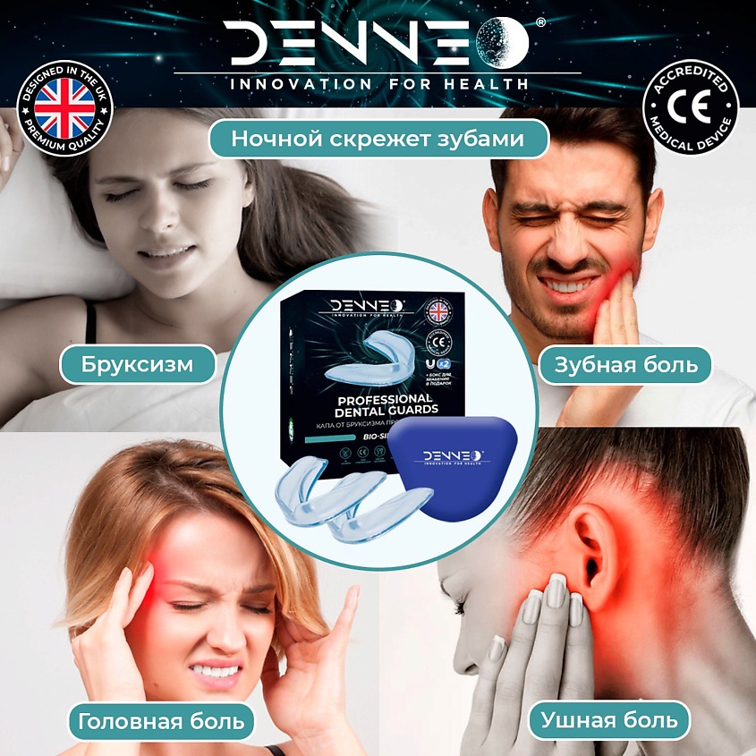DENNEO Капа от бруксизма стоматологическая для взрослых и детей + футляр – фото 8