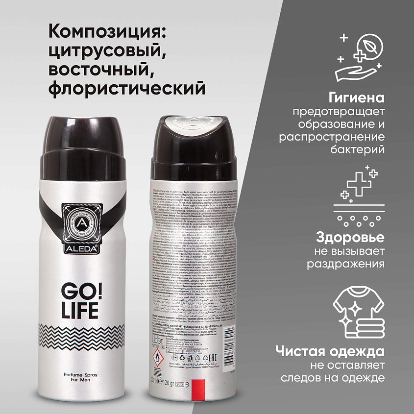 ALEDA Дезодорант спрей мужской Go Life – фото 3