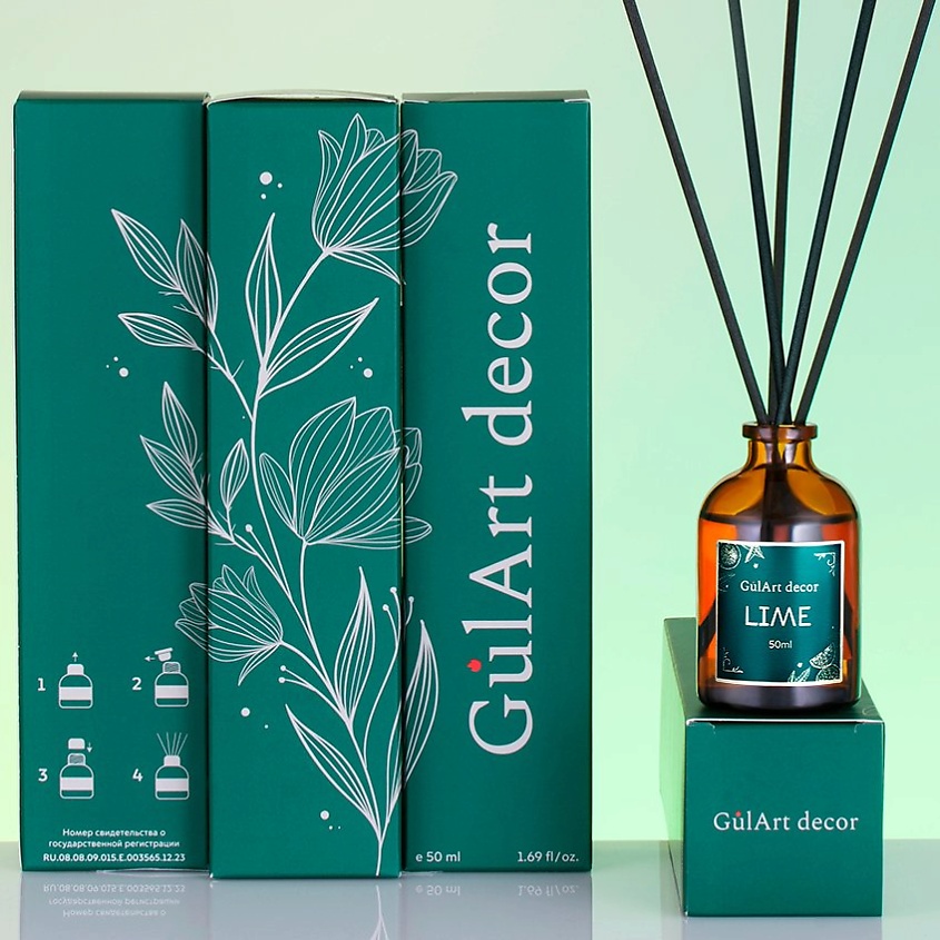GULART DECOR Диффузор ароматизатор для дома парфюм ЛАЙМ – фото 8