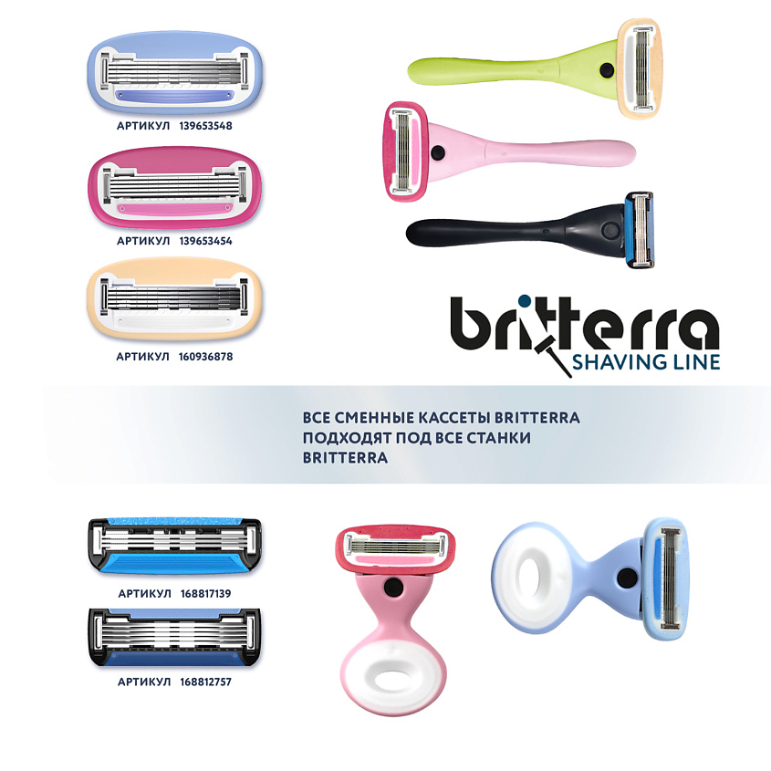 BRITTERRA Сменные кассеты для бритья 5 лезвий, FOR MEN – фото 11