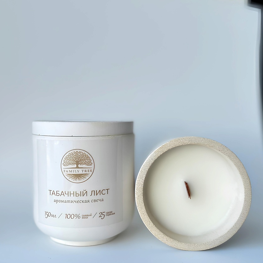 FAMILY TREE Ароматическая свеча в гипсе "Табачный лист" – фото 1